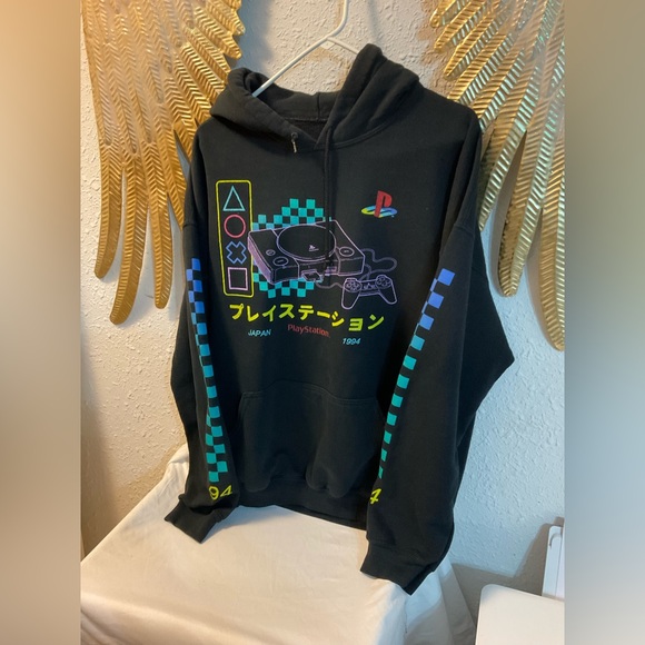 Retro Sony PlayStation hoodie Japanese black size XL - Picture 2 of 5